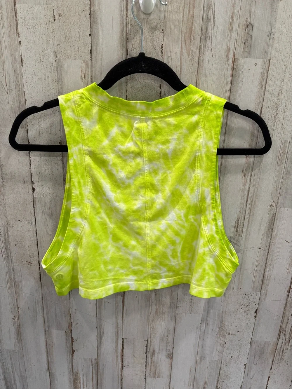 Lululemon All Yours Crop Tank Size 4 Marmoleado Tie Dye Eccentric Lime